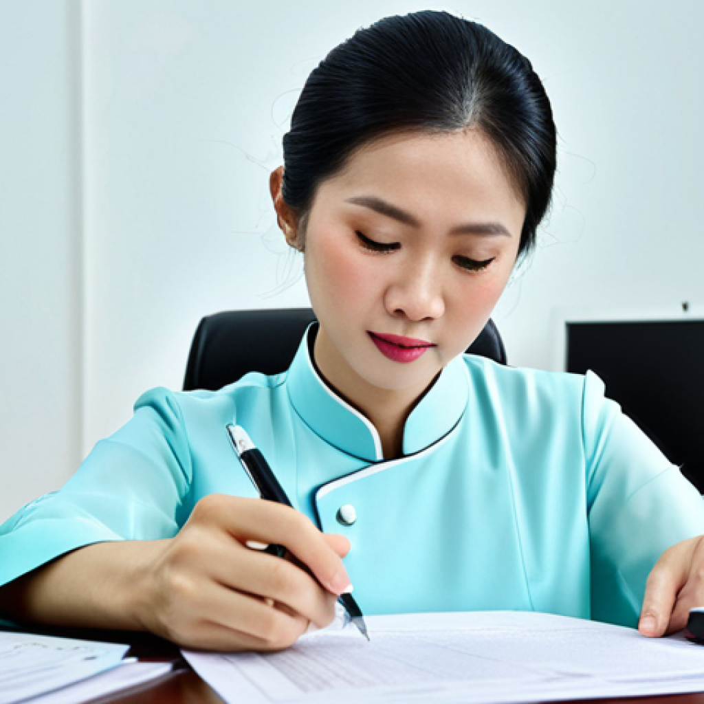 Business Recovery**
"A determined Vietnamese business owner, fully clothed in a professional Ao Dai, reviewing financial documents at a desk in a bright, modern Hanoi office. Safe for work, appropriate content, perfect anatomy, natural proportions, professional."
**