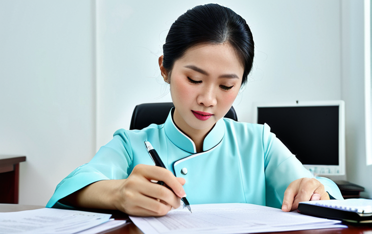 Business Recovery**
"A determined Vietnamese business owner, fully clothed in a professional Ao Dai, reviewing financial documents at a desk in a bright, modern Hanoi office. Safe for work, appropriate content, perfect anatomy, natural proportions, professional."
**
