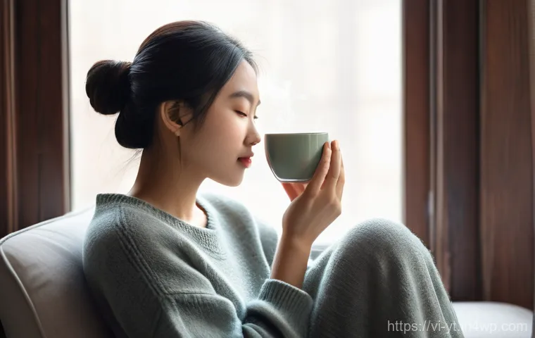 자기연민 역경에서도 포기하지 않기 - **Prompt 1: Embracing Self-Kindness in a Quiet Moment**
A realistic, serene image of a young Vie...
